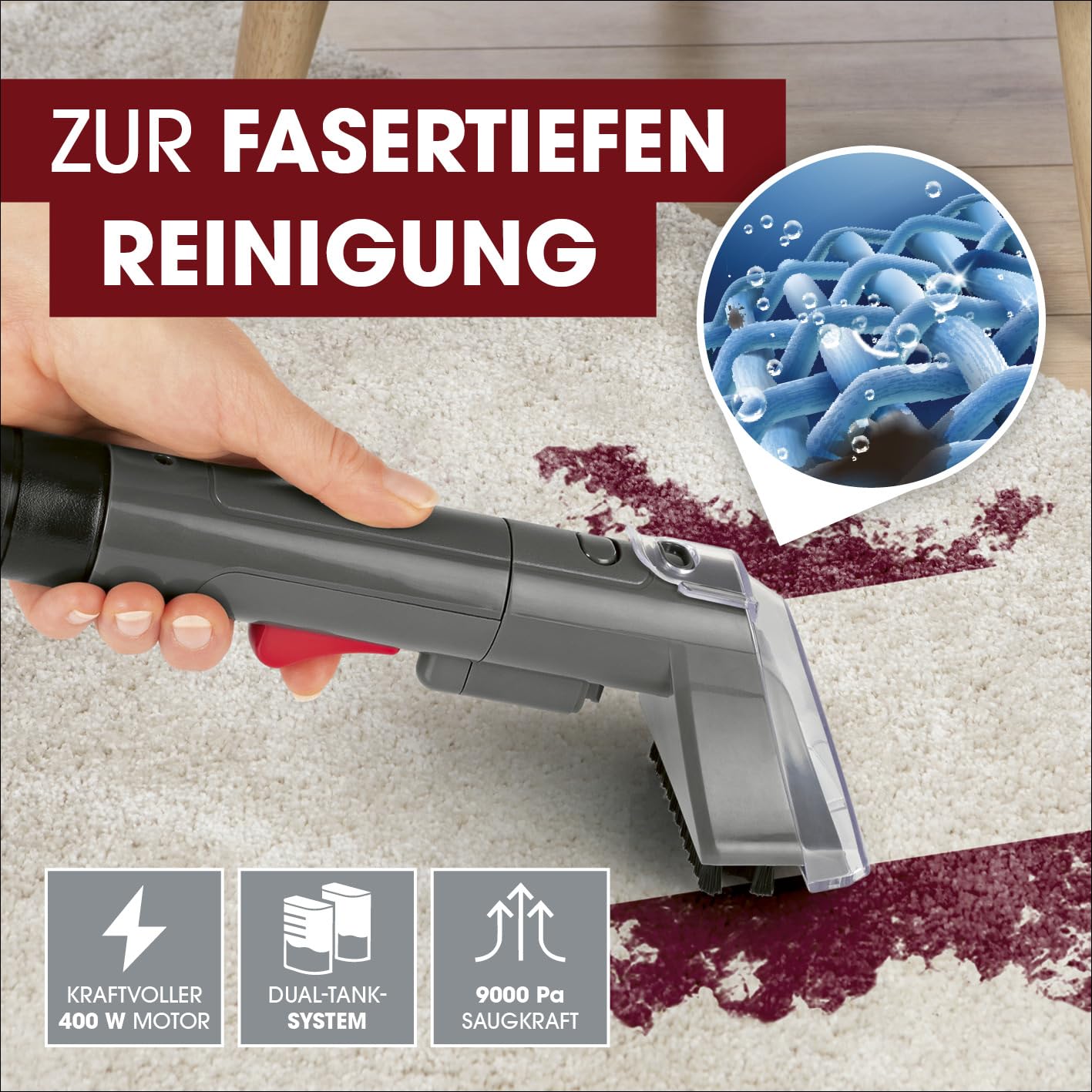 CLEANmaxx Kompakt Plus Polsterreiniger Gerät 400W – Bild 2