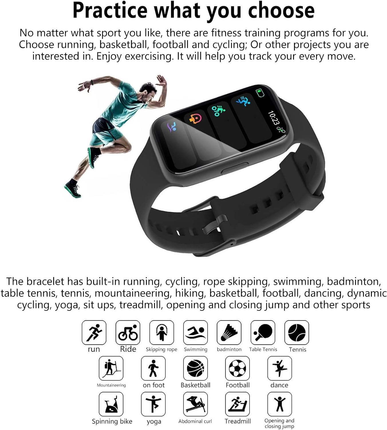 ARTSZY Reloj inteligente, rastreador de actividad física for hombres y mujeres, pulsera con monitor de presión arterial de frecuencia cardíaca de 24 horas, relojes inteligentes impermeables, monitor d
