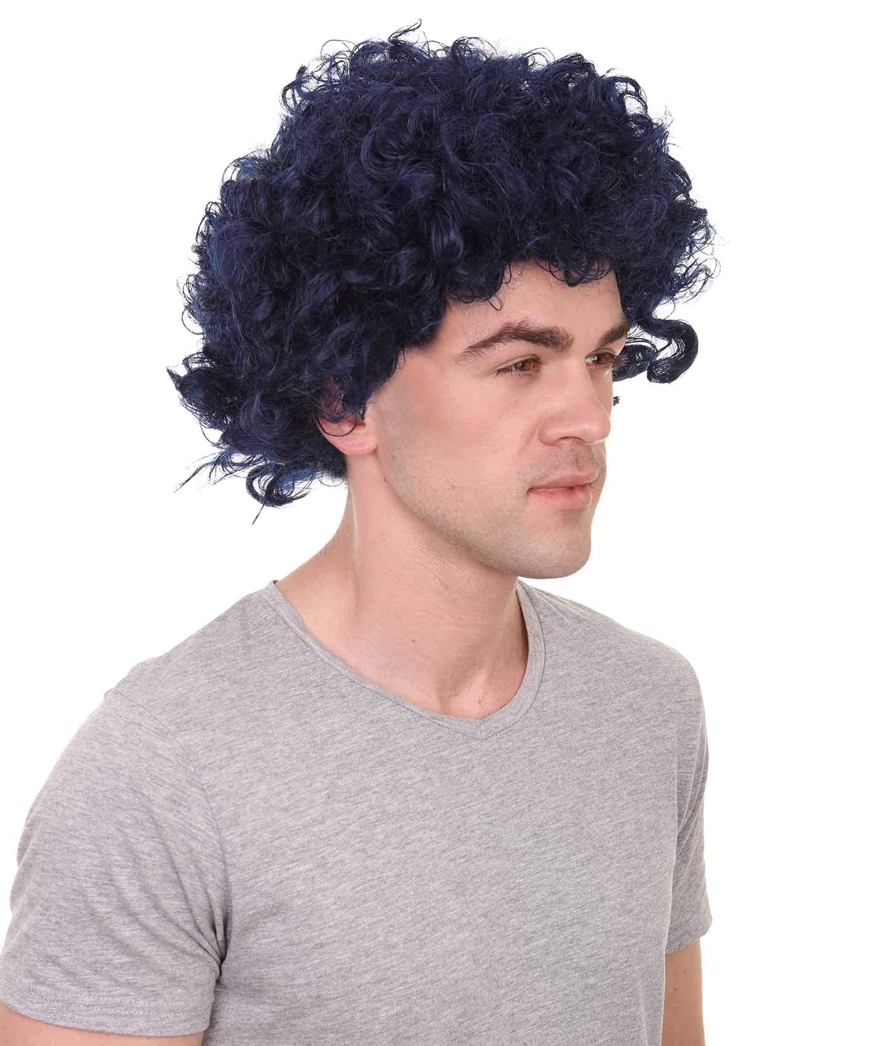 HalloweenPartyOnline Dark Blue Afro Wig HM-541