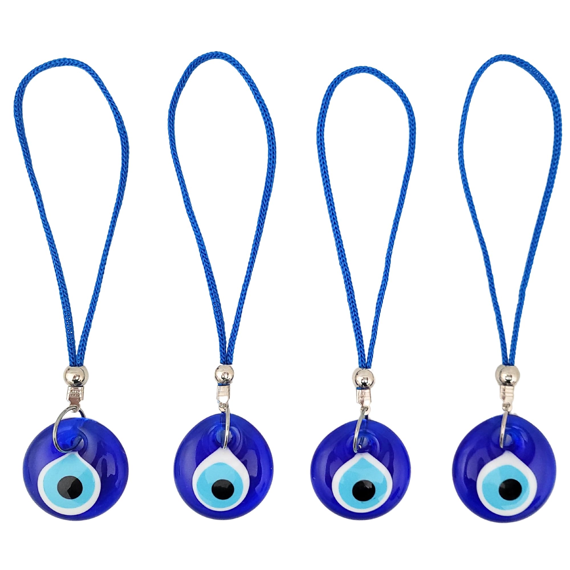 Evil Eye Car Hanging Blue Ornament Set of 4 – Turkish Greek Evil Eye Decor – Car Accessory and Charm for Protection