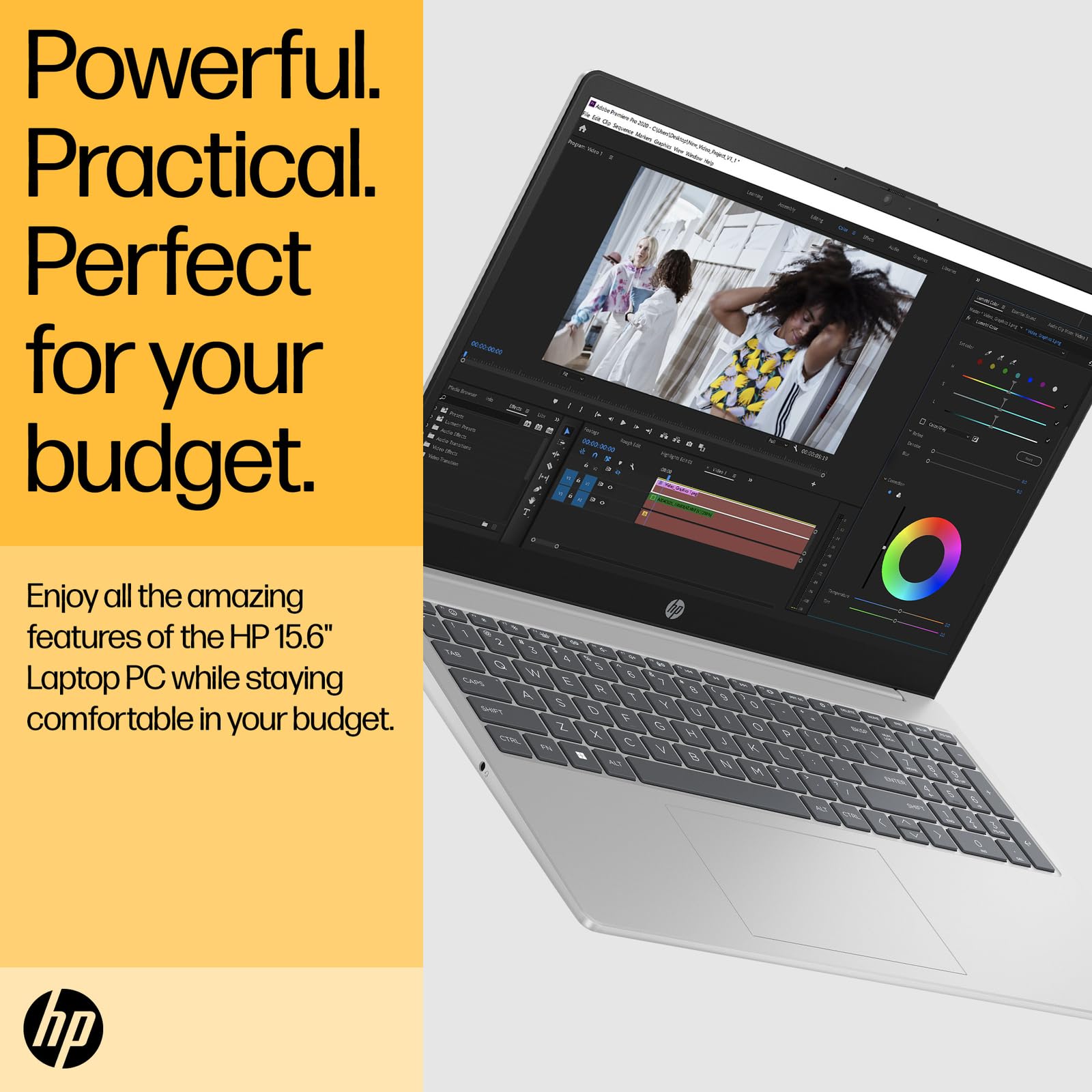 HP 15.6 inch Laptop, AMD Ryzen 3 7320U Processor, 8GB RAM LPDDR5