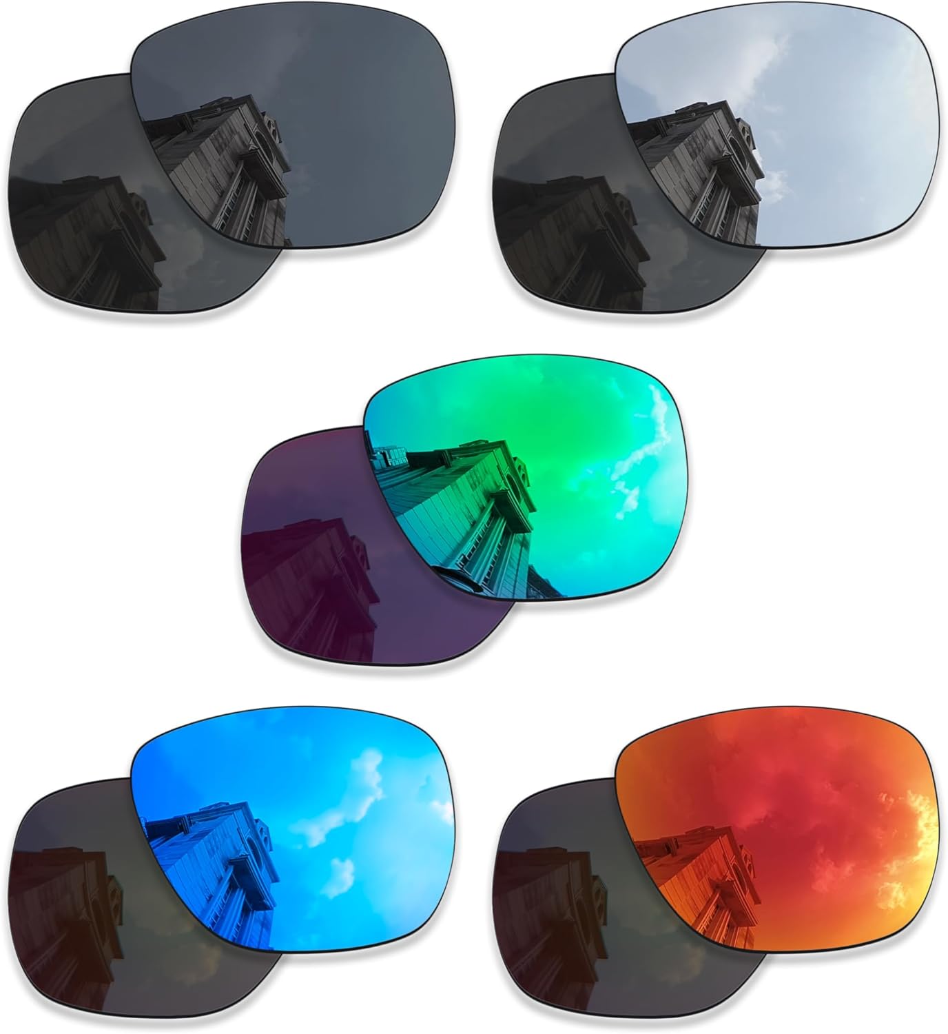 5 Pairs Polarized Replacement Lenses for Oakley Sylas XL OO9448 Sunglasses, Anti-Scratch and Impact Resistant