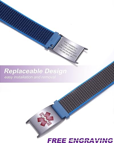 Miniatura 4 de Pulseras deportivas personalizadas de alerta médica para mujeres y hombres Pulseras de identificación médica personalizadas con grabado gratuito