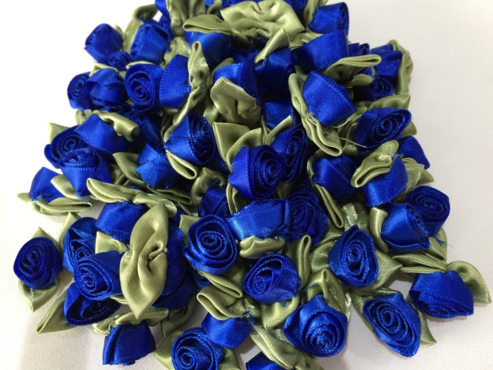 Nova Trimmings Rose Royal Large Satin Ribbon S Buds Embellishments - 20 Per Pkt