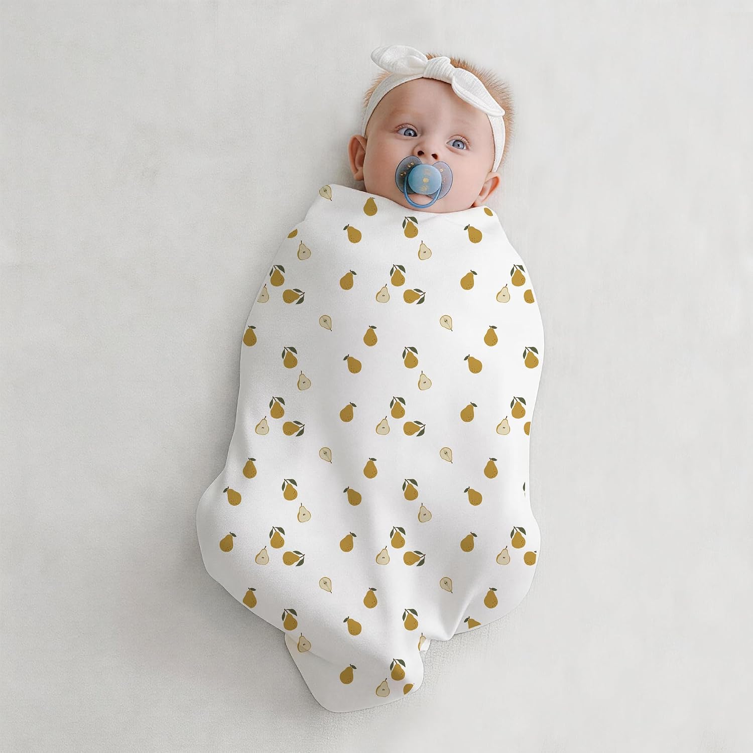 2 Pack Baby Swaddle Blanket 33x33, Soft Cotton Elastic Edge image 2