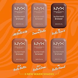 NYX PROFESSIONAL MAKEUP Matte Buttermelt Bronzer, Longwear Face Makeup with Up to 12 Hours of Wear, Vegan Formula - Butta Biscuit (Medium Rosy Warm)