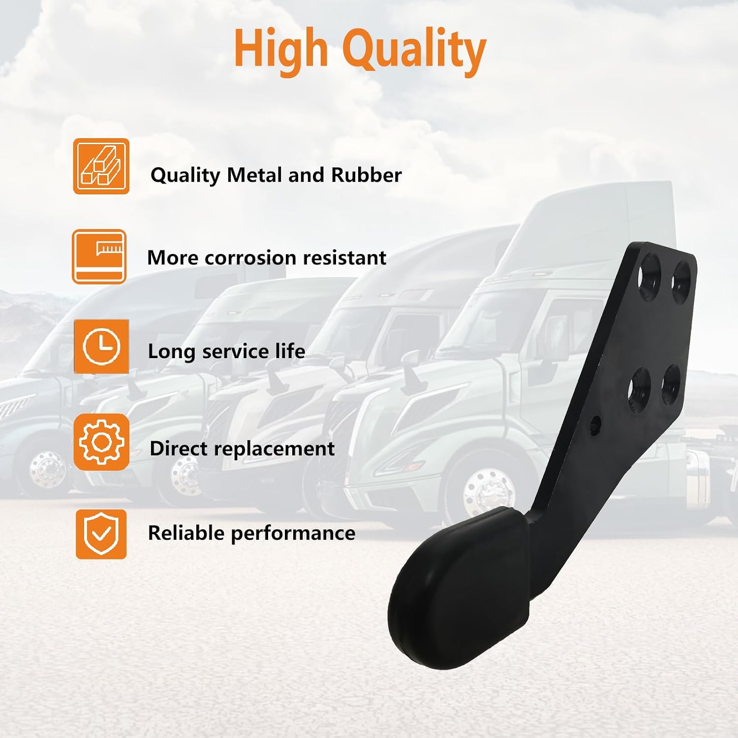 Driver and Passenger Side Hood Guide Poly Fit for Select International Trucks IHC #HLK2733L HLK2733R