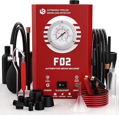 Máquina de humo automotriz con manómetro F02 Pro EVAP bomba de aire integrada, probador de detección de fugas de humo para automóvil y todos los