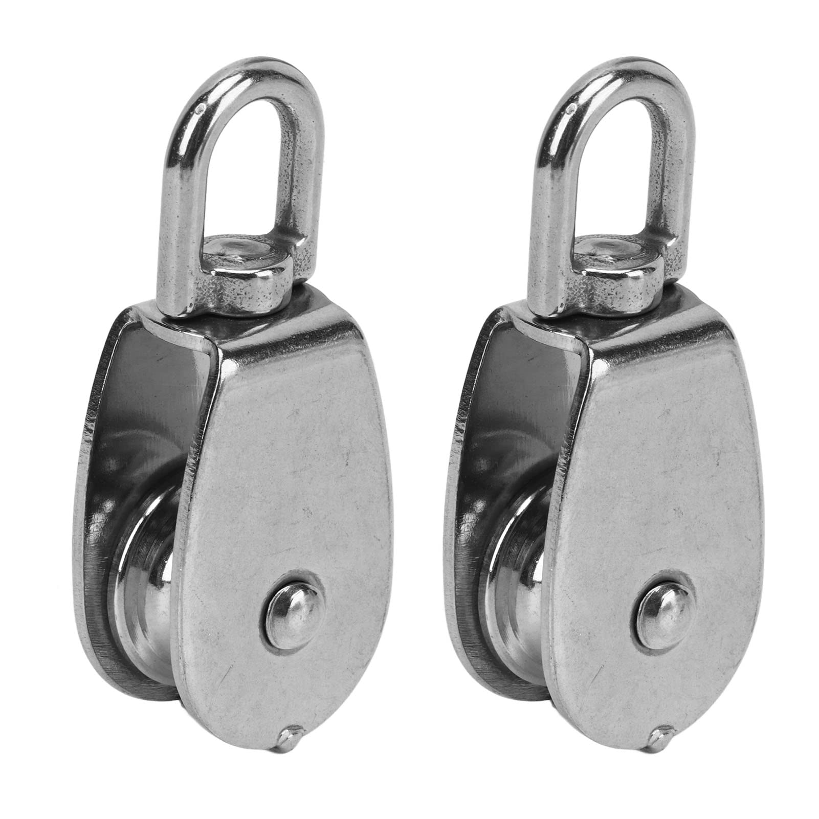 2 Set Rotating Pulley Block with 304 Stainless Steel Wire, Single Sheaved Design for Labor Saving in Household Fitness, includes smoothness Rotating Wheel Preventing Rope Tanglin