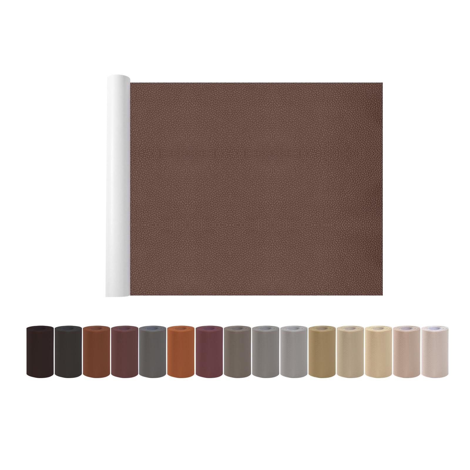 Leather Repair Patch Tape, Brown 17 x 61 Inches Self Adhesive Leather Repair Kit for Furniture, Car Seat,Vinyl Leather Repair Kit for Office Chairs,