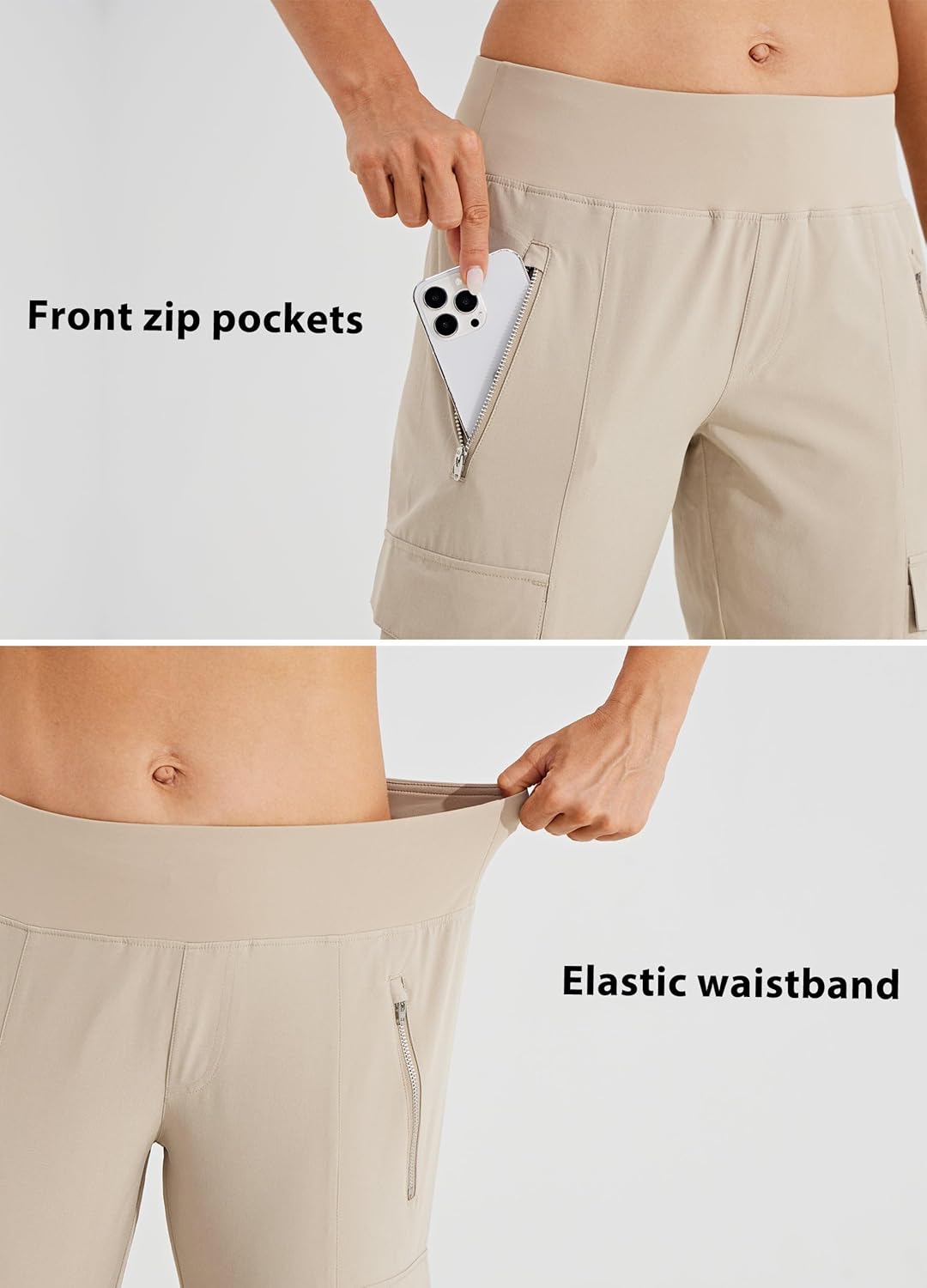 Willit Women's Golf Pants with Pockets Athletic Quick Dry Pants Lightweight Cargo Travel Water Resistant - Image 4