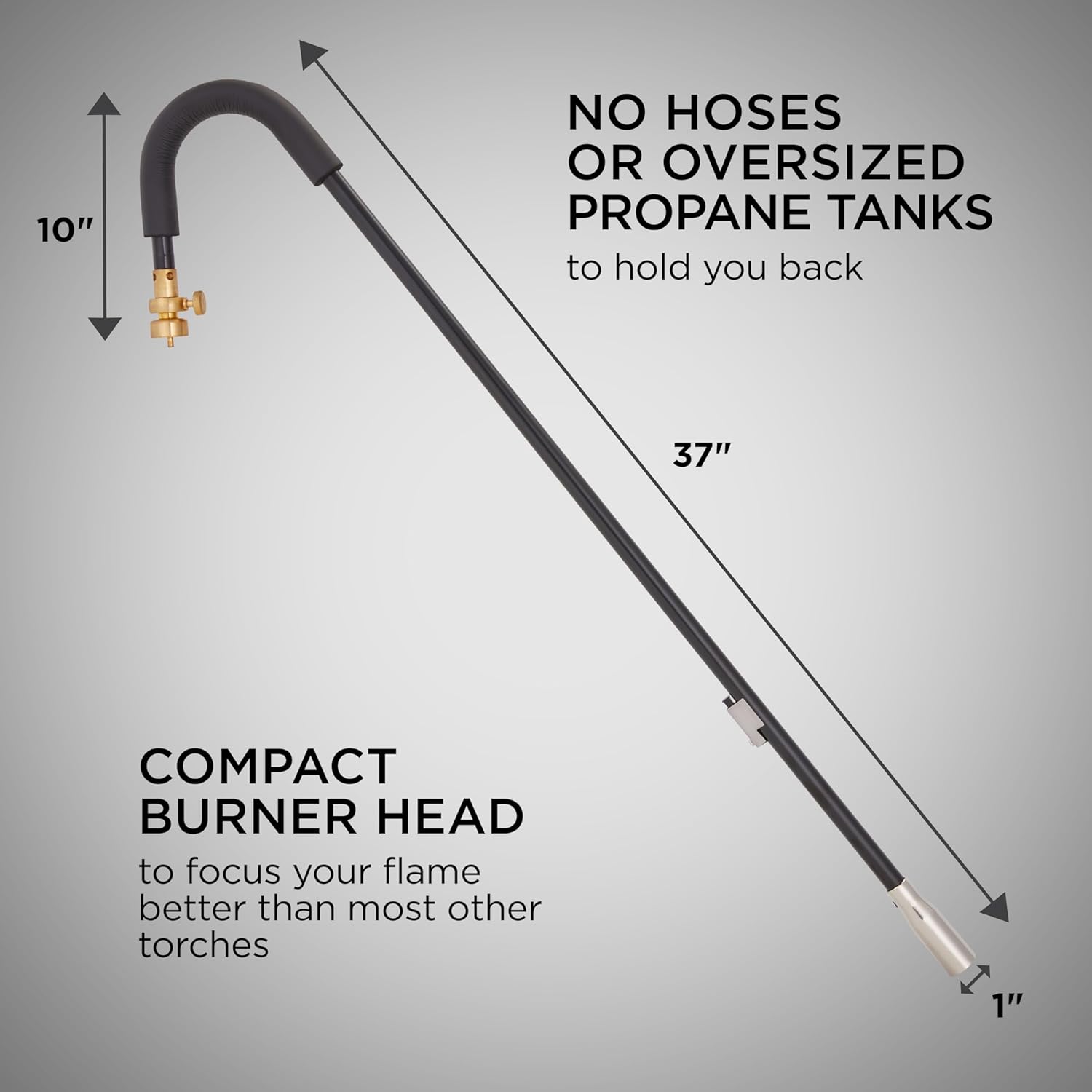Ivation Mini Propane Torch with Self Igniter, Handheld Weed Burner Tool with Built-In Lighter for Lawn, Yard, Driveway, Ice & Charcoal, 24,000 BTU