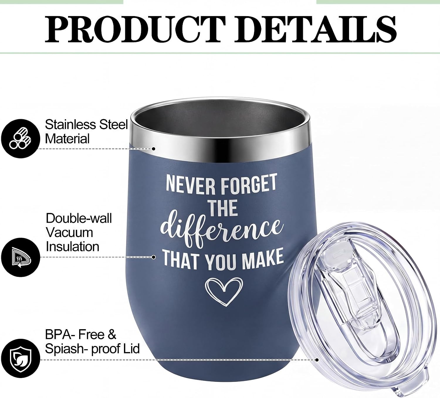 Geiserailie 8 Pcs 8 Pcs Employee Thank You Tumbler Gift Set, Morandi Color image 3