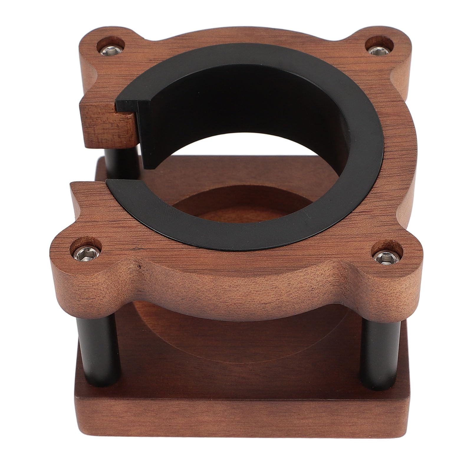 Asixxsix Support de porte-filtre à café en forme d'ours, support de doseur à expresso en noyer, Station de doseur de café , convient aux porte-filtres de 51 mm, 53 mm et 58 mm