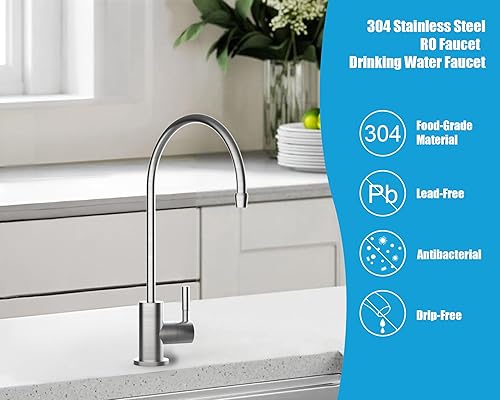 Miniatura 10 de Havin llave de acero inoxidable para cocina, con filtro purificador de agua potable de ósmosis inversa, SS1108