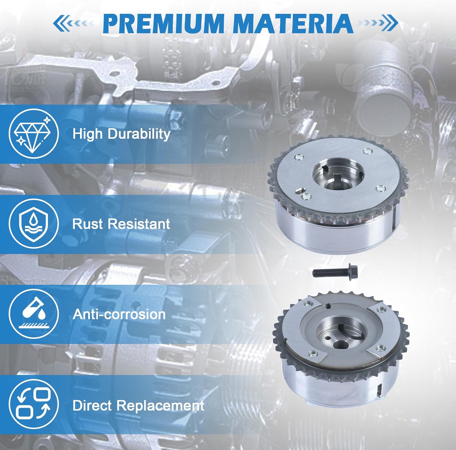 VVT Timing Camshaft Gear Fit for 2009-2015 TOYOTA COROLLA CE Sedan 4-Door 1.8L 1798CC 110Cu Aftermarket Parts Replace OE 130700T010, 130700T011, 1307037010, 916-944, 13540-37010