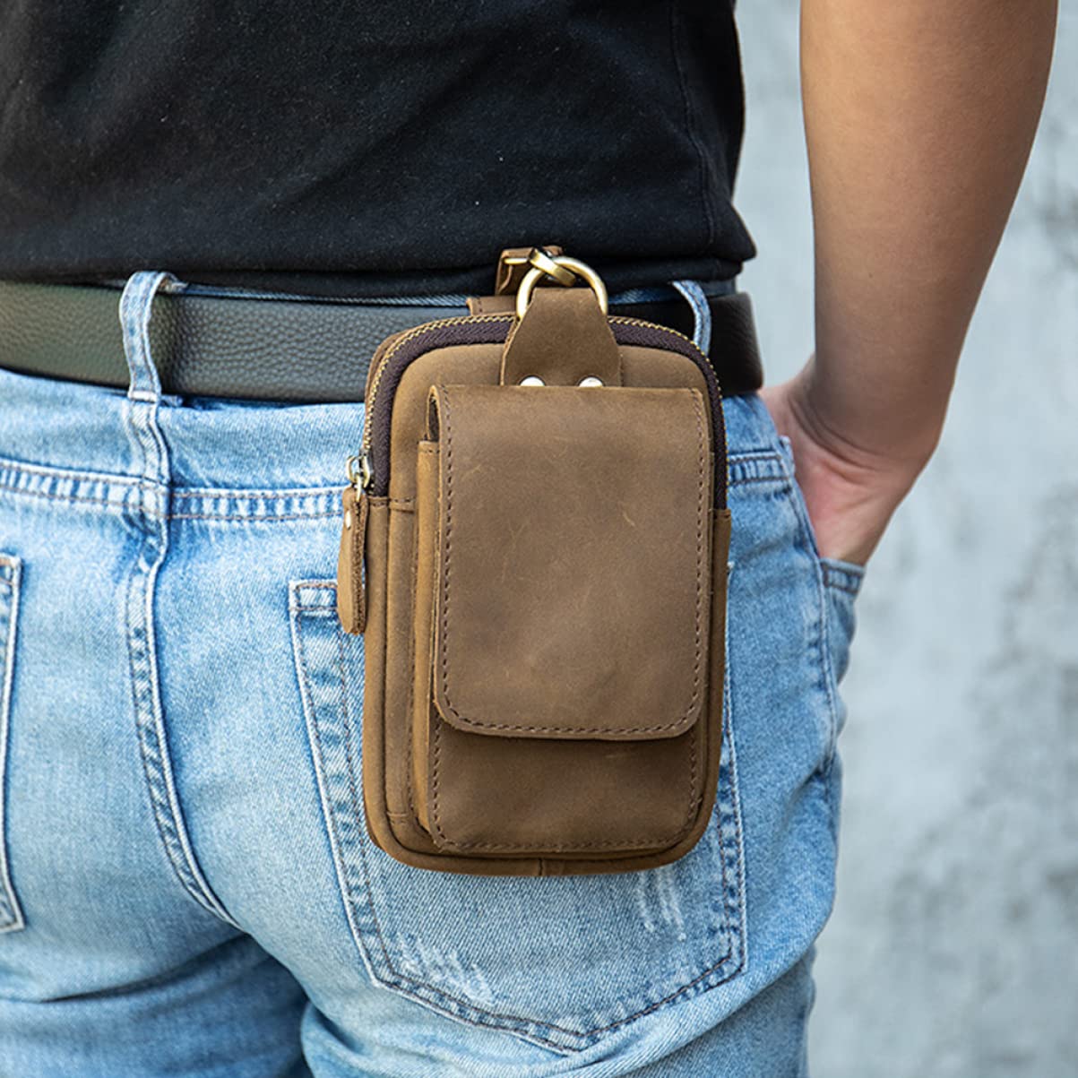 Housoutil 2St Gürteltasche multifunktionstasche werkzeugtaschen etuii handyhülle Handy aufsteller Taktische Tasche Tool Pouch Trekking zubehör Phone Holder für Männer Werkzeugkasten Mann Pu