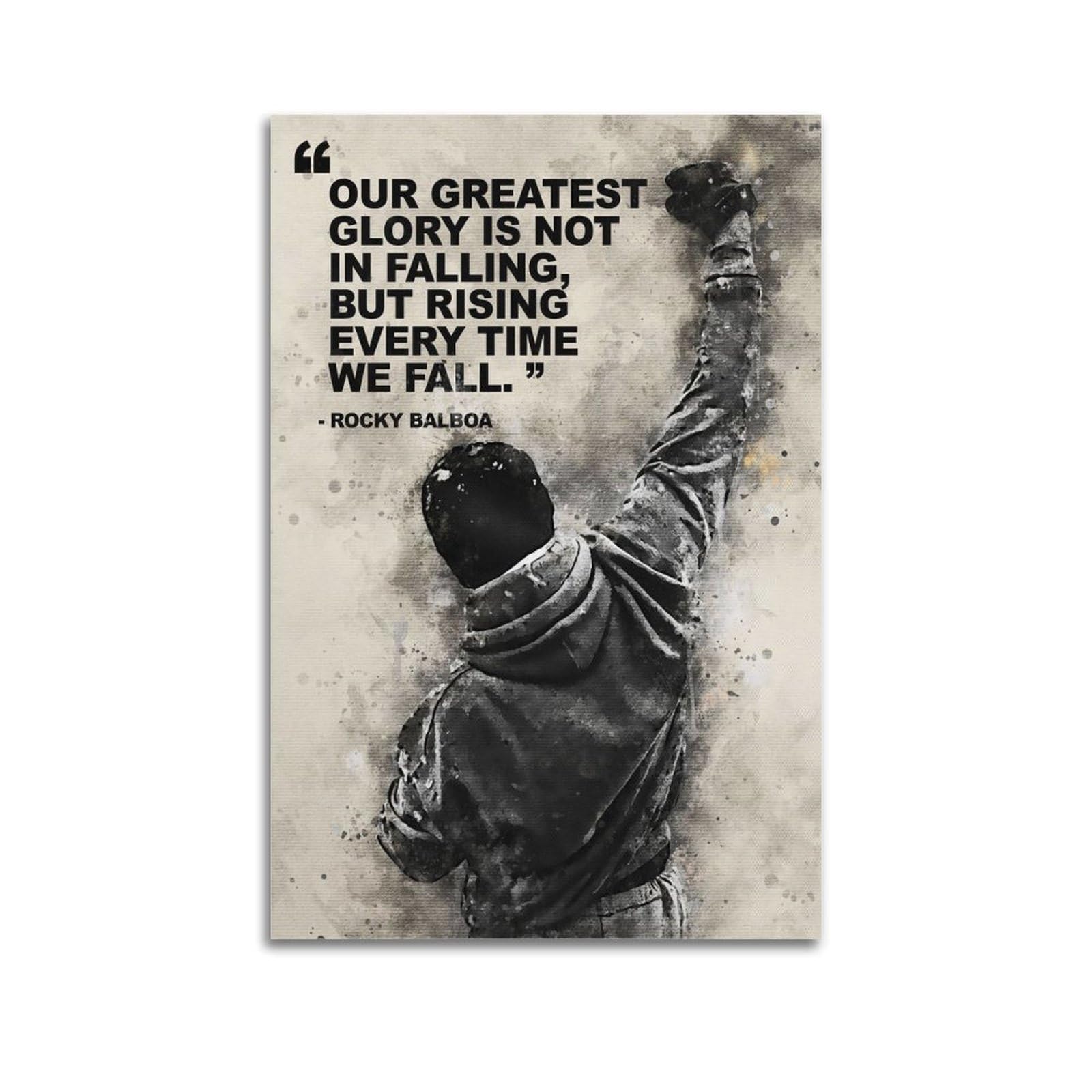 SUDANGDIANZI Office Motivational Poster Rocky Balboa Quote Canvas Poster And Wall Art Modern Family Bedroom Gym Office Decor Gift 20x30inch(50x75cm) Unframe-style