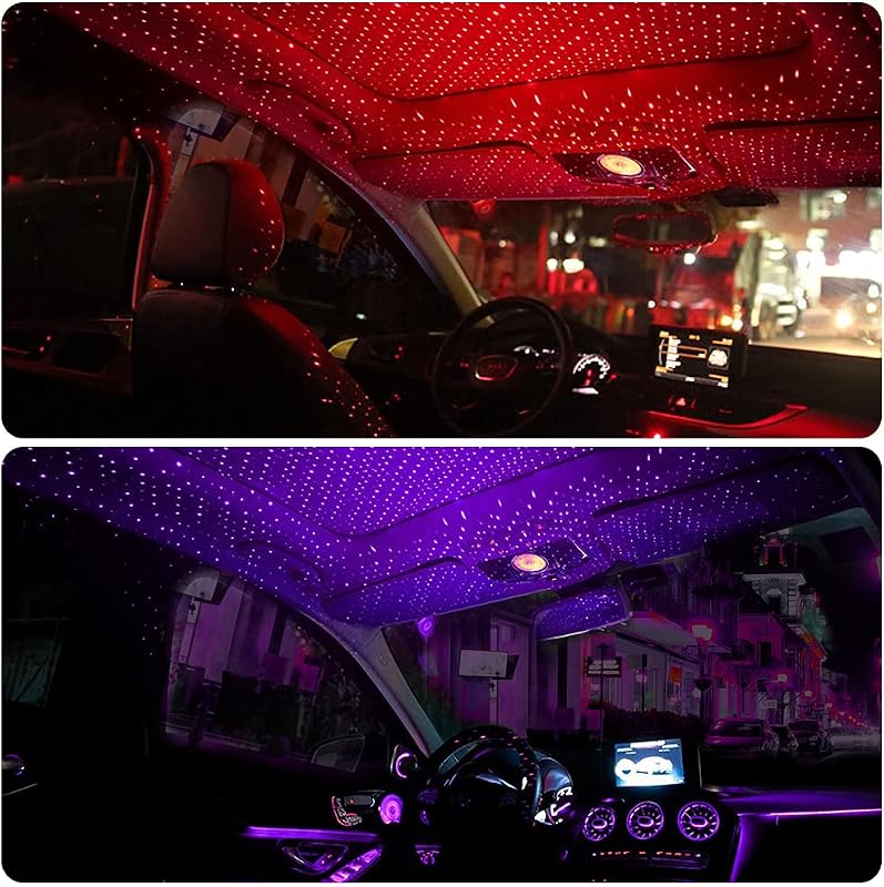URAQT LED Autó Plafon Csillagfény 2db USB Hangulatlámpa Többféle Mód