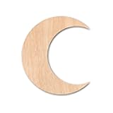 Wooden Moon, Unfinished Wood Crescent Moon Shape, Ideal for Celestial Night Sky Craft Cutout - Perfect for Wooden Crescent Moon Crafts, Moon Wood Art Projects (1/8 inch Thick, 4