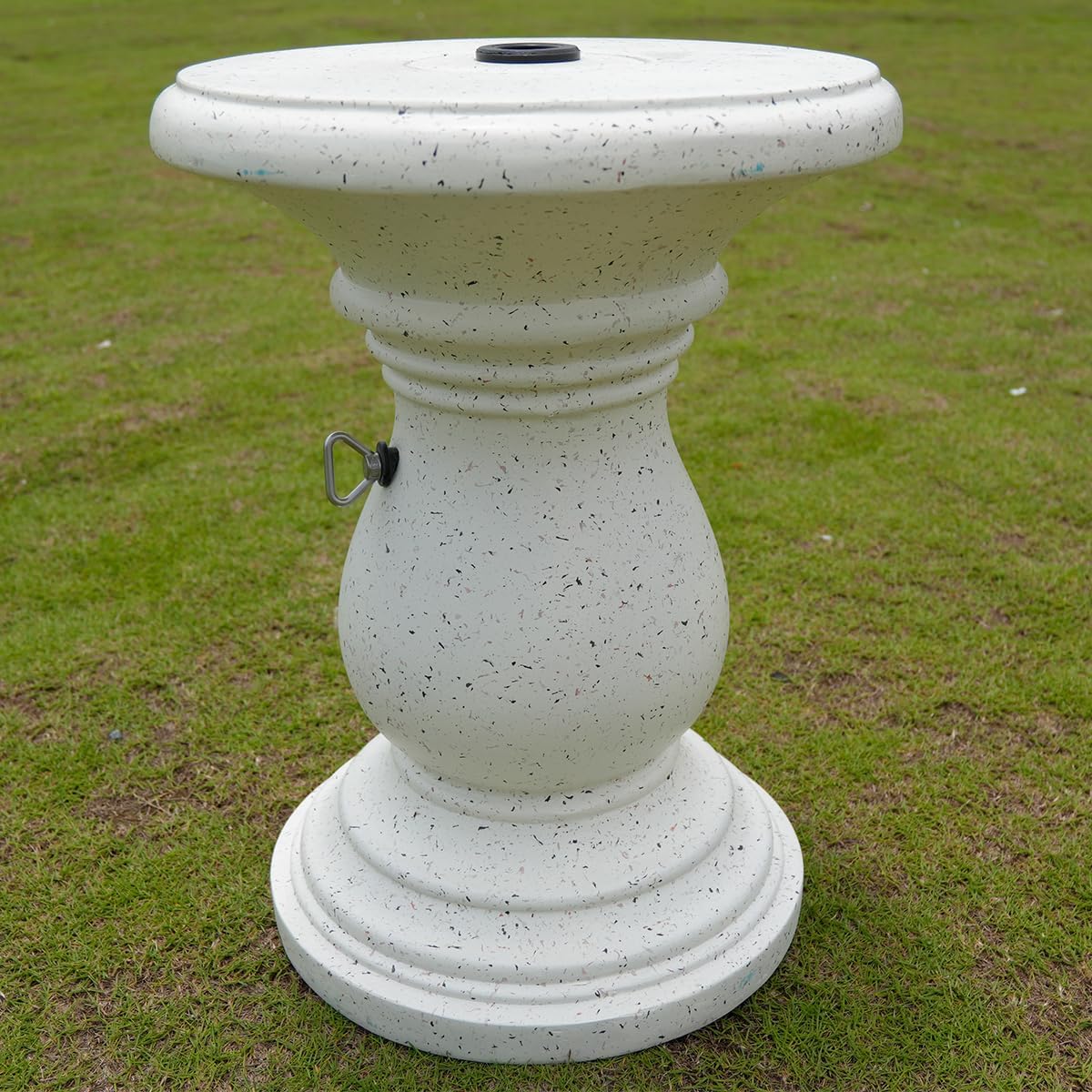 Umbrella Side Table, Outdoor Patio Table with Umbrella Hole for Porch, Concrete Modern Coffee Picnic or Poolside Table