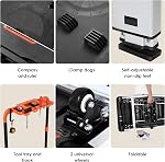 TLGREEN Multifunctional Folding Work Table, 7 in 1 Work Benches for Garage, as Portable Workbench, Sawhorse, Scaffold, Platform, Car Creeper, Dolly and Hand Truck, with 4 Wheels