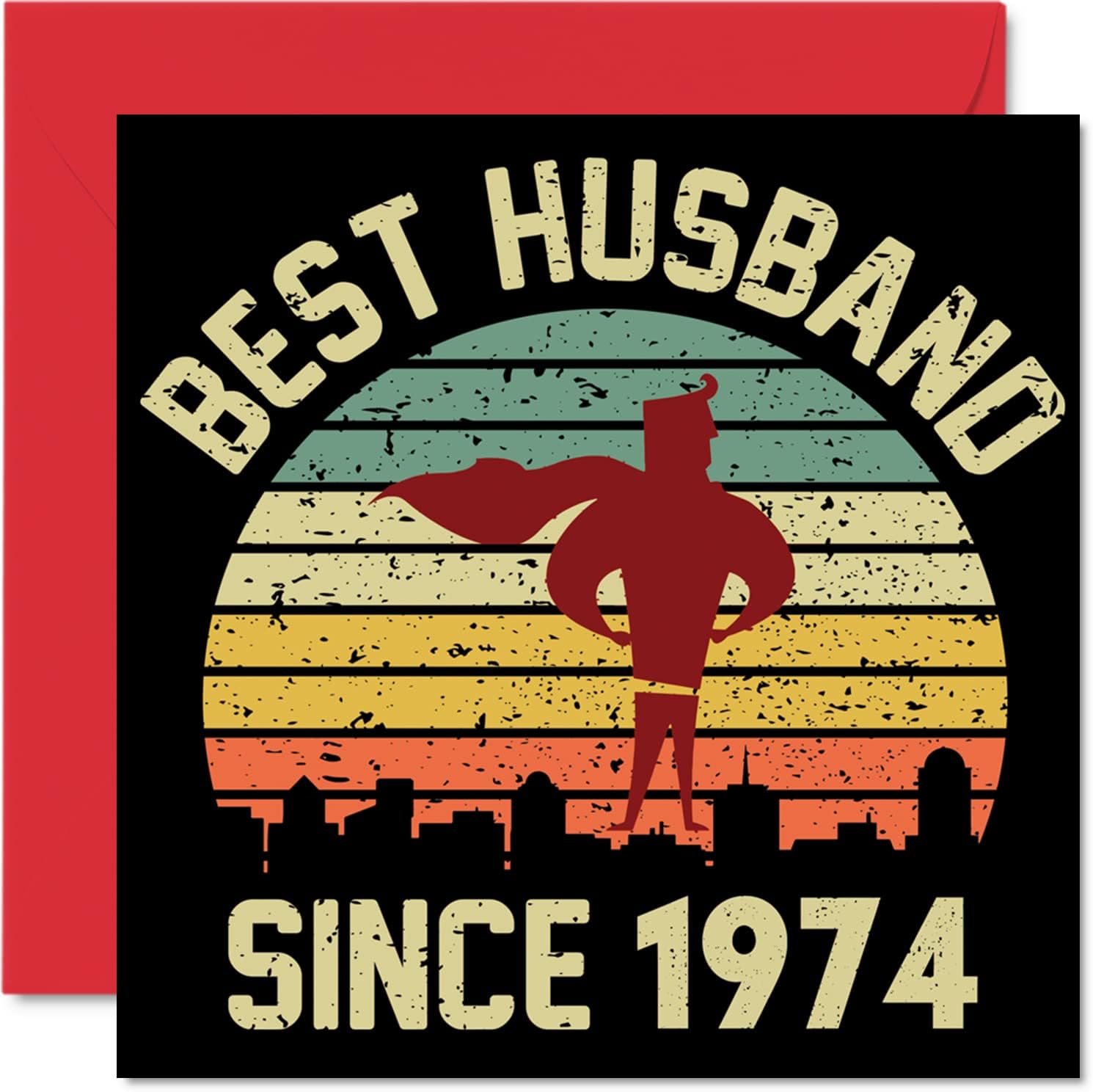 Gold Anniversary Card for Husband from Wife Best Husband Since 1974 I Love You