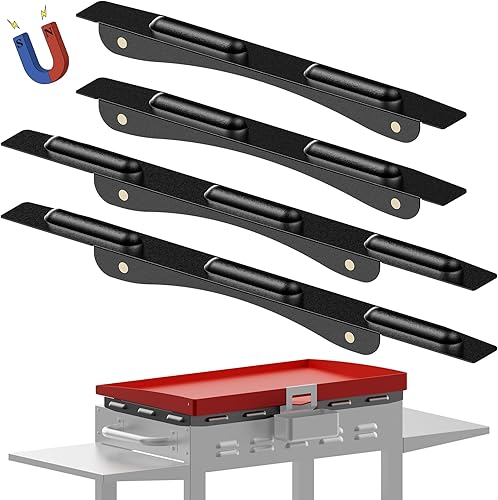 Miniatura 3 de Organizador de parrilla con soporte magnético para herramientas y soporte para toallas de papel para Blackstone, protectores de viento magnéticos de