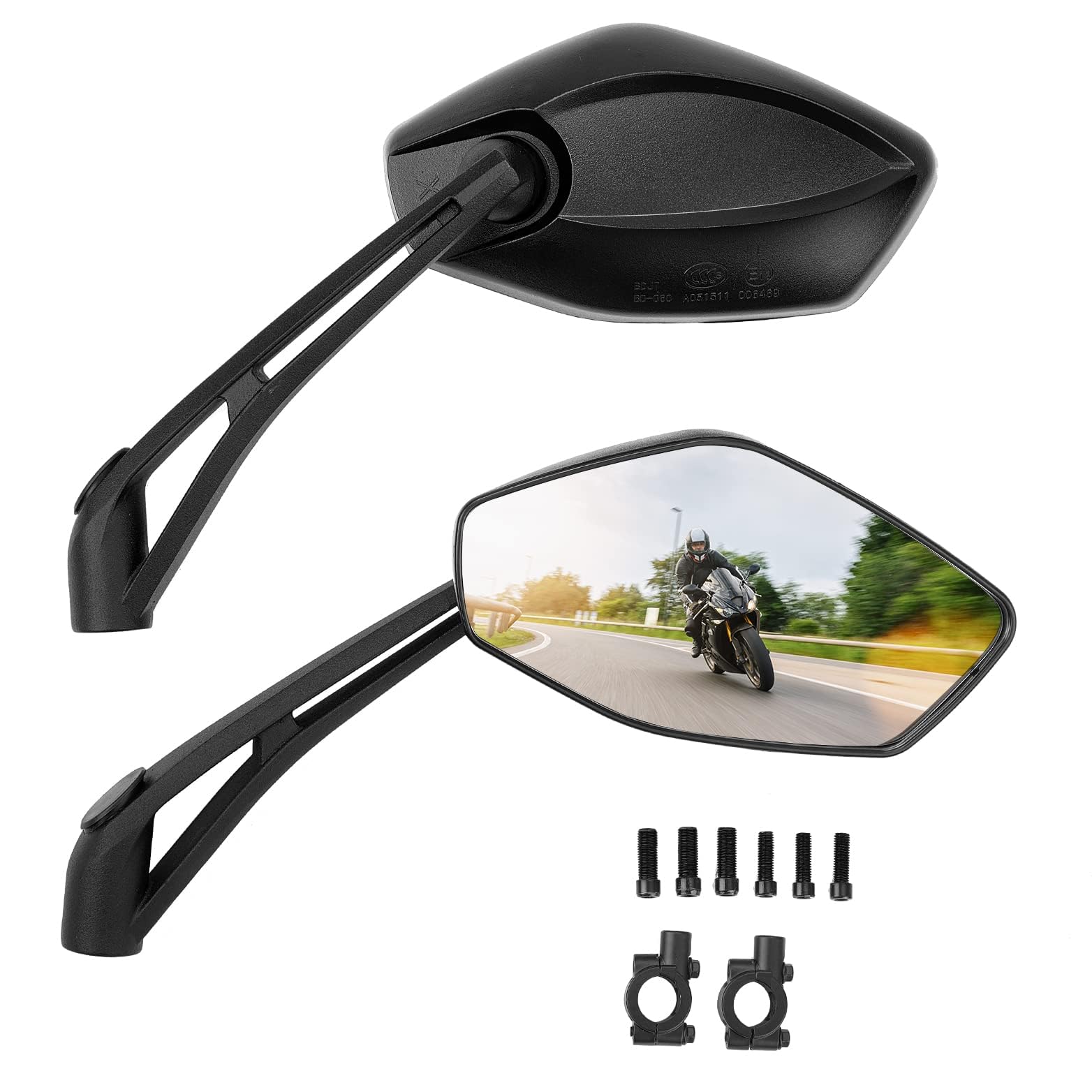 Espejos Moto Enduro Retrovisores Plegables Moto Trail Kit