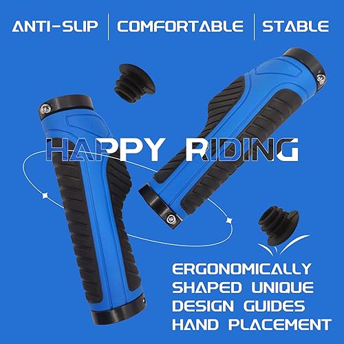 Miniatura 7 de Empuñaduras de manillar de bicicleta, agarres de manillar de bicicleta de montaña, agarre de doble abrazadera de aluminio para MTB BMX extremos de