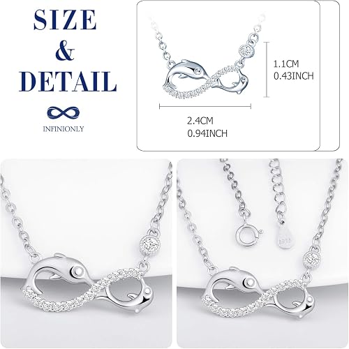 CERSLIMO Bracciale Donna Argento 925 – Simbolo Infinito Con Zirconi – Placcato Oro Rosa – 15+5 Cm - 3