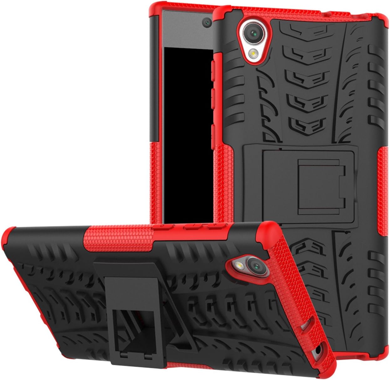 Sony Xperia L1 Case, [Outdoor series] Heavy Duty Shock Proof Protective Armour Dual Protection Case with Back Stand Bumper Protective Case for Sony Xperia L1,red
