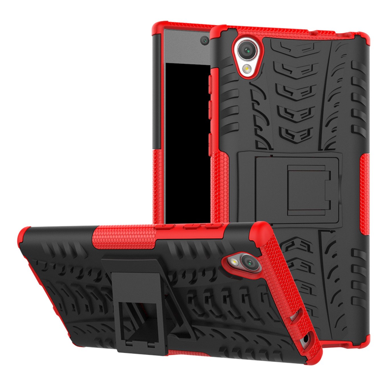 Sony Xperia L1 Case, [Outdoor series] Heavy Duty Shock Proof Protective Armour Dual Protection Case with Back Stand Bumper Protective Case for Sony Xperia L1,red