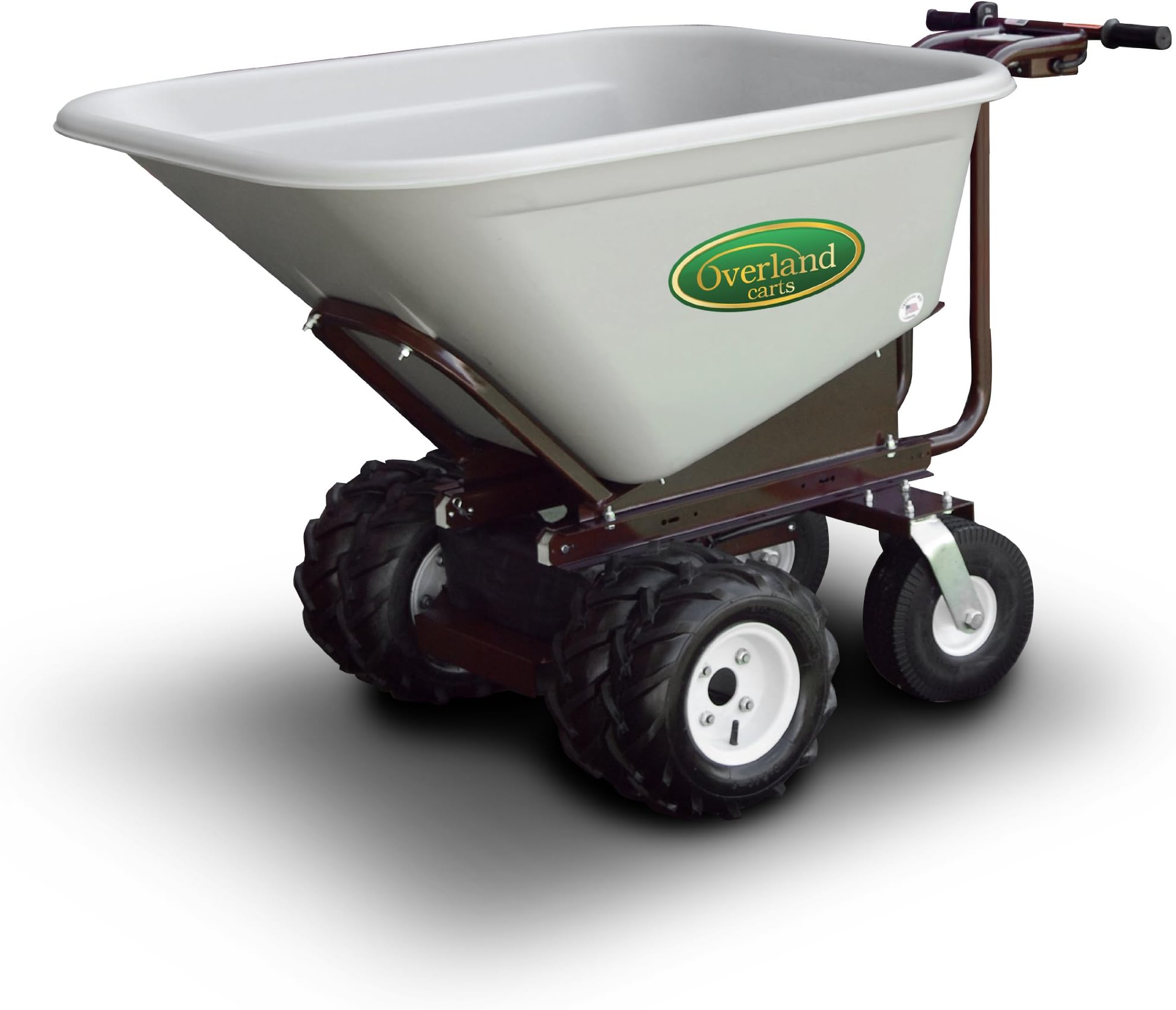 Heavy-Duty Powered Dump Cart with 10-Cubic-Foot Hopper on 27-Inch Chassis, 750-Pound Capacity