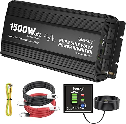 Miniatura 9 de Inversor de corriente de 3000 W, 3000 W, 12 V CC a 110 V, 120 V, inversor de CA para automóvil, energía solar al aire libre, hogar, RV, camión
