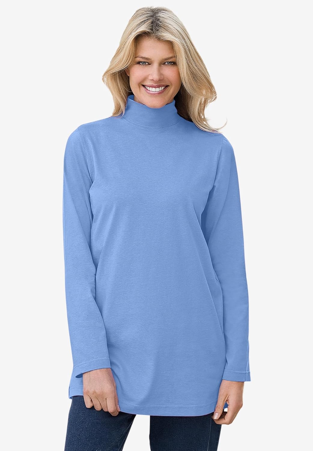 Woman Within Plus Size Mockneck Long-Sleeve Tunic - Image 2