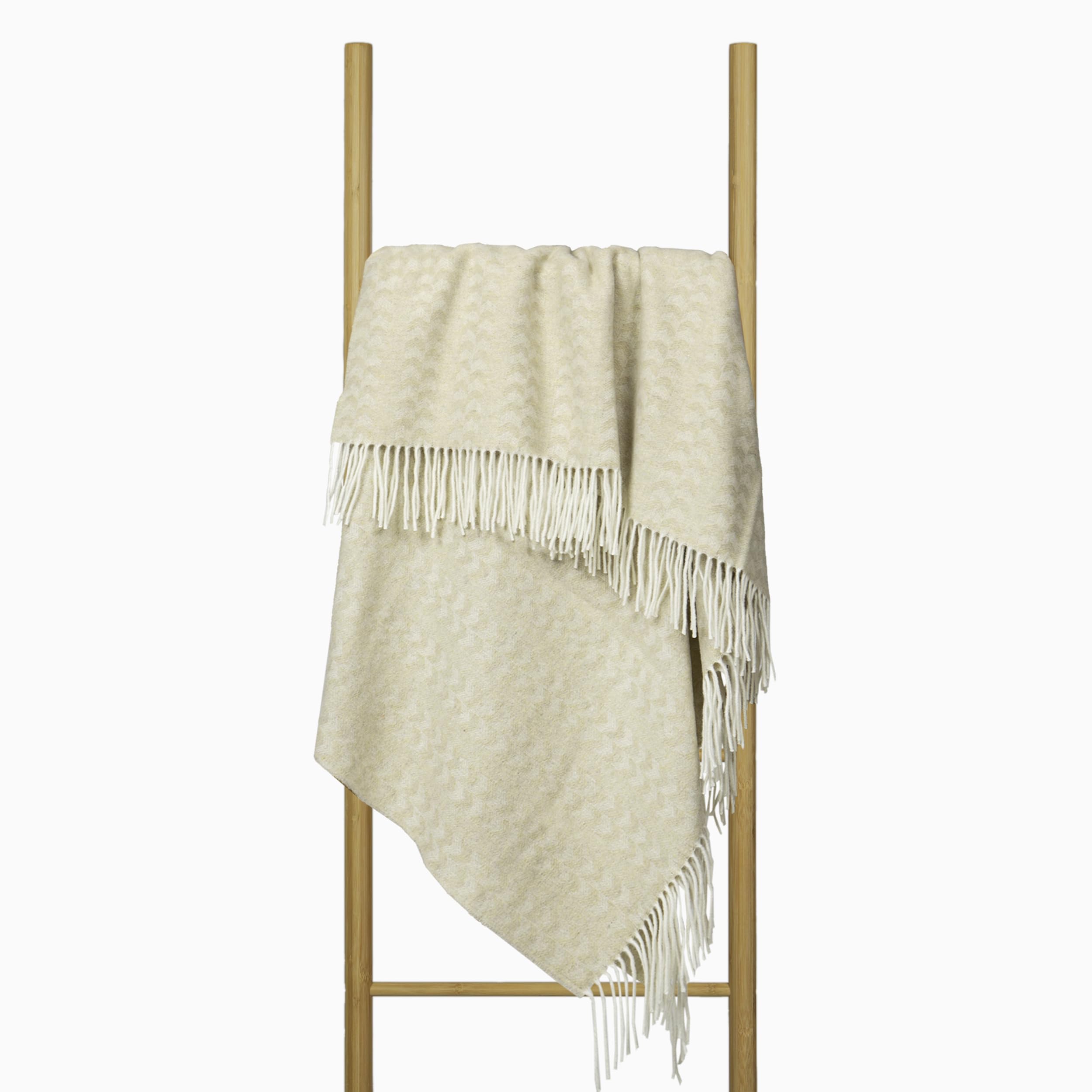 Manta Lana Merino 140x200 con 10% Cachemira – Manta Cálida para Cama y Sofá, Cubrecama Invernal con Flecos, Elegante Plaid para Sofá y Sillón – Nostra Andora