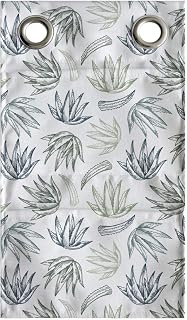 Lunarable Apothecary Hanging Pocket Organizer, Repetitive Pattern of Outline Aloe Vera, Printed Polyester Storage Bag with Pockets, 9" x 16", Teal Multicolor