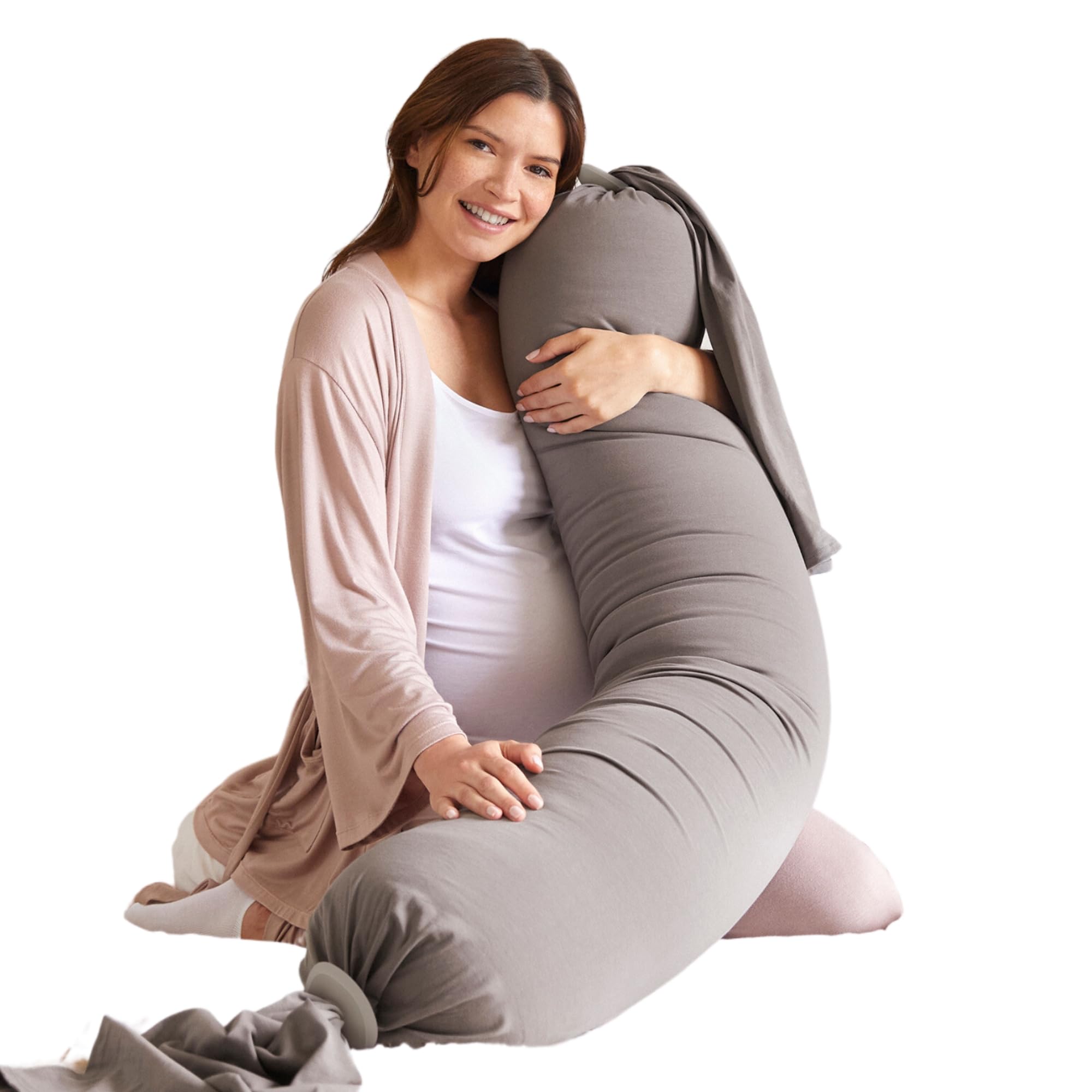bbhugme Pregnancy Pillow Kit - Stone - Award-Winning Support for Sleep