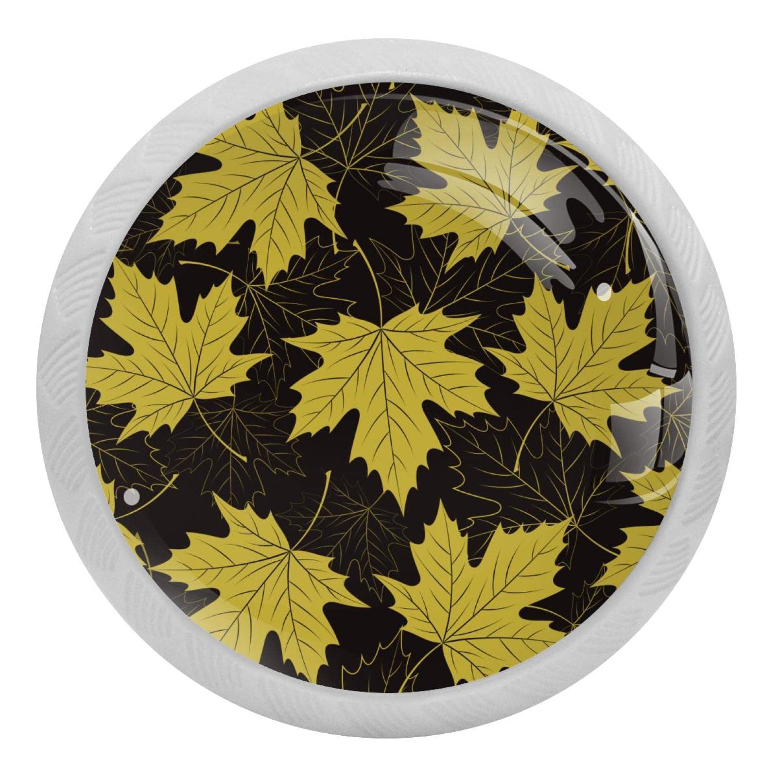 Poignée ronde fluorescente motif érable jaune pour relooker vos meubles