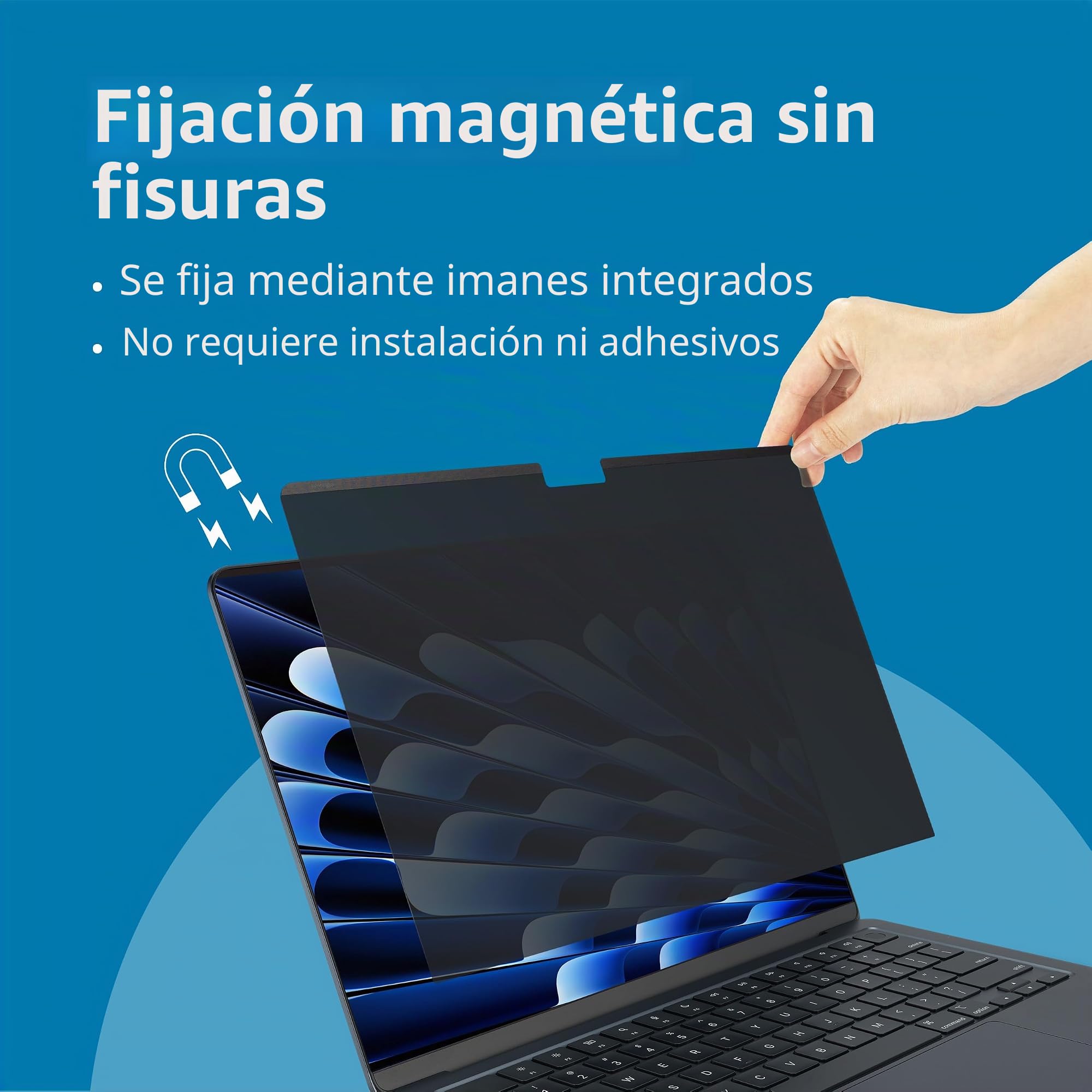 Kensington 626459 – Filtro De Privacidad para Portátil 13,3" 16:10 Extraíble, Ángulo Visión ±30°, Reducción Luz Azul, Antirreflejos, Instalación con Pestañas O Adhesivo, Diseño Reversible Mate/Brillo