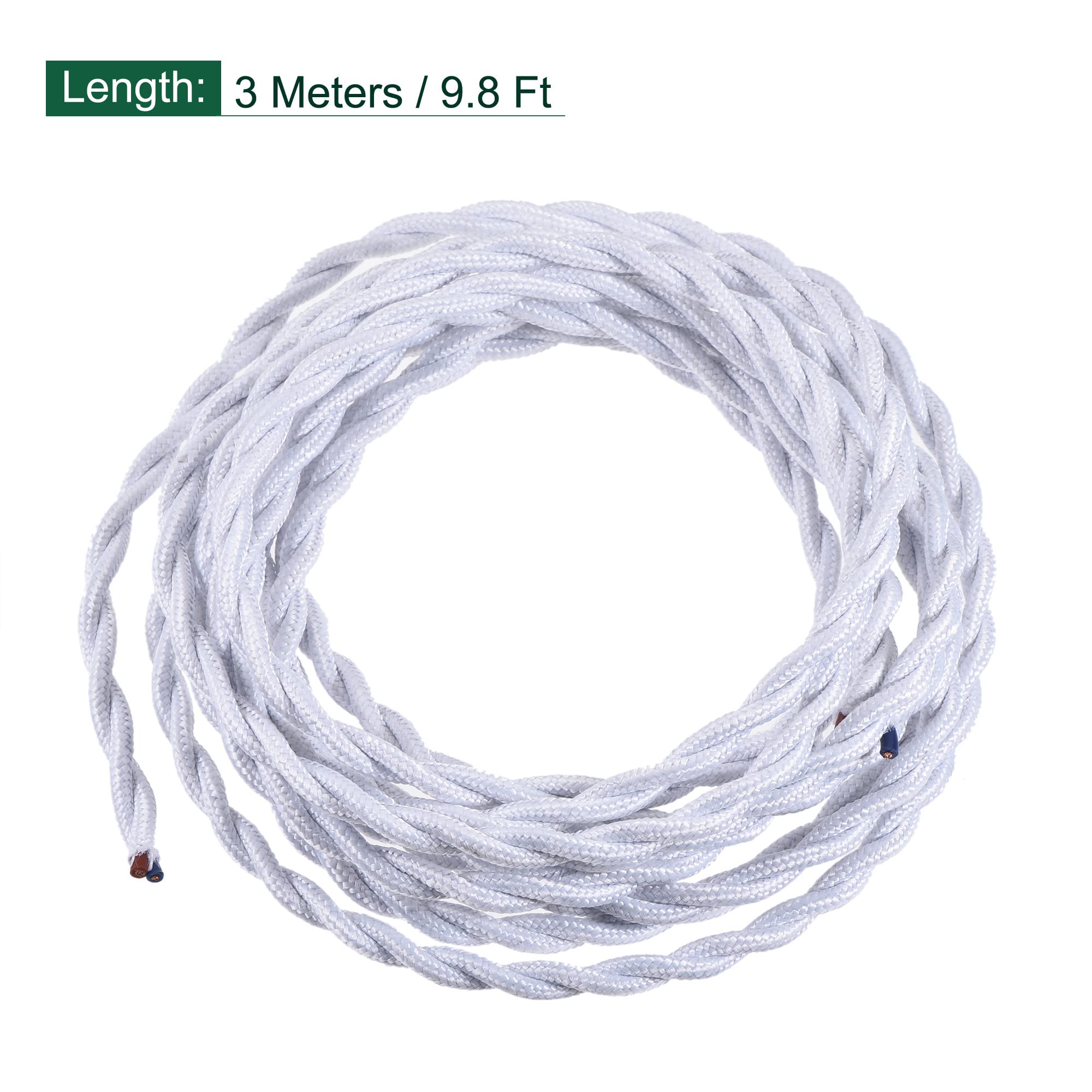 Fil Câble SOURCING MAP 1Pcs 2 Noyau 18AWG 10m Torsadé Tissu Couvert