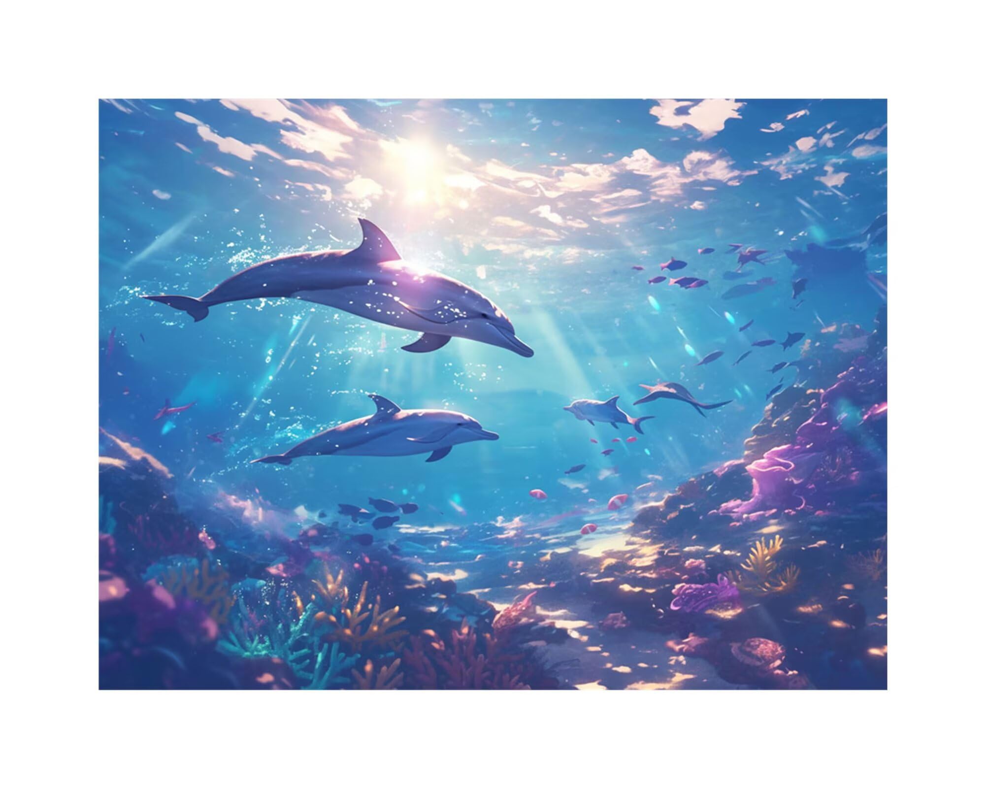 Diamentowe malowanie zwierząt diament malarstwo dorośli delfin 2025 DIY cyrkonie diamentowe malowanie DIY dorośli mozaika haft obrazy diamentowe 5D, dekoracja ścienna do domu 100x70 cm zhad847