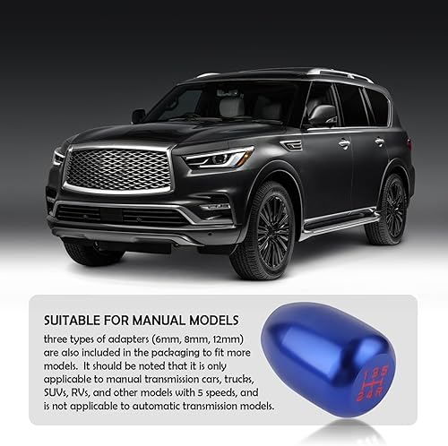 Miniatura 4 de Pomos de palanca de cambios para automóvil, elegante perilla de palanca de cambios manual de aleación de aluminio de 5 velocidades para decoración