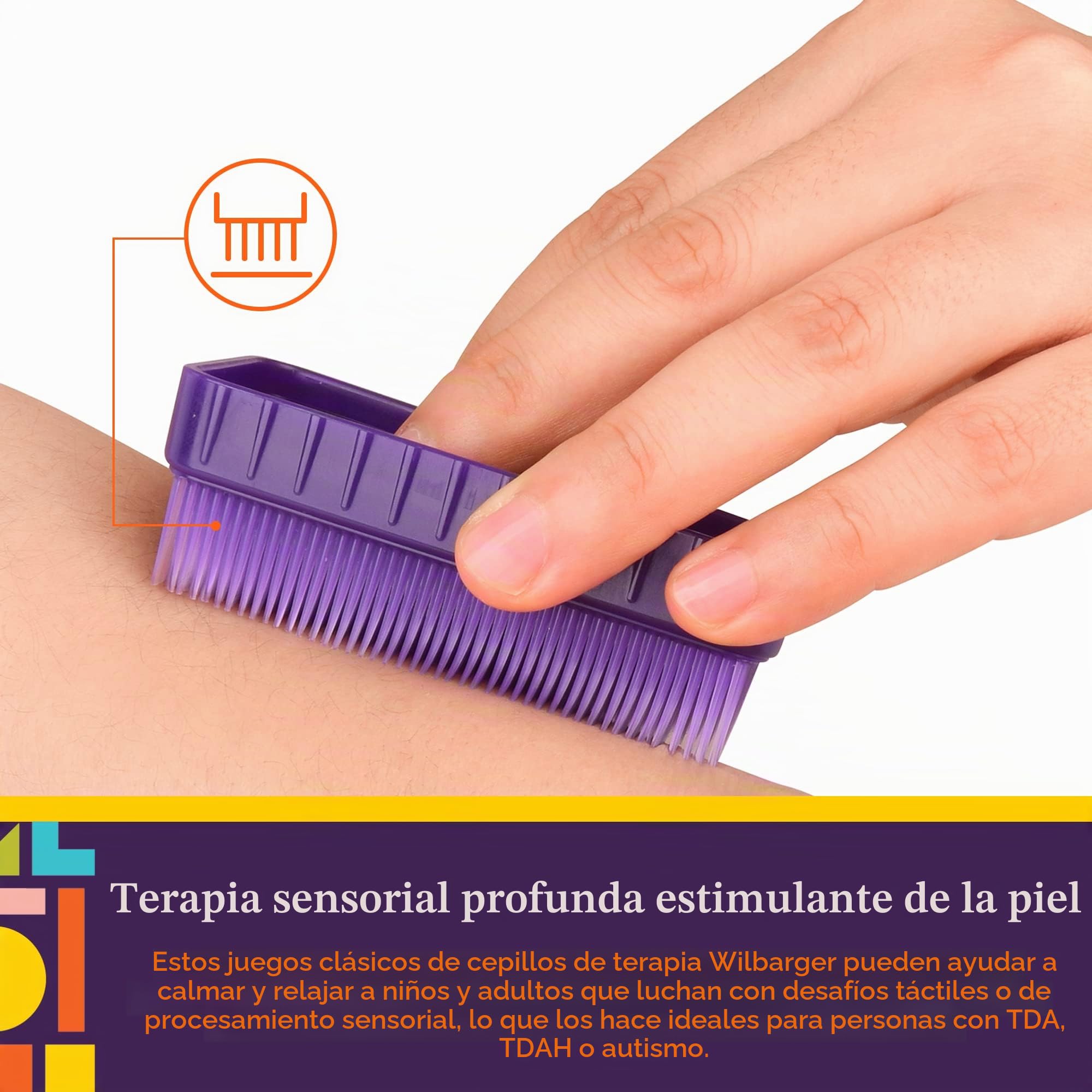 Special Supplies Cepillo sensorial para terapia terapéutica para cepillado ocupacional y sensorial, herramientas estimulantes y calmantes para niños y adultos, cerdas suaves y flexibles, sin látex