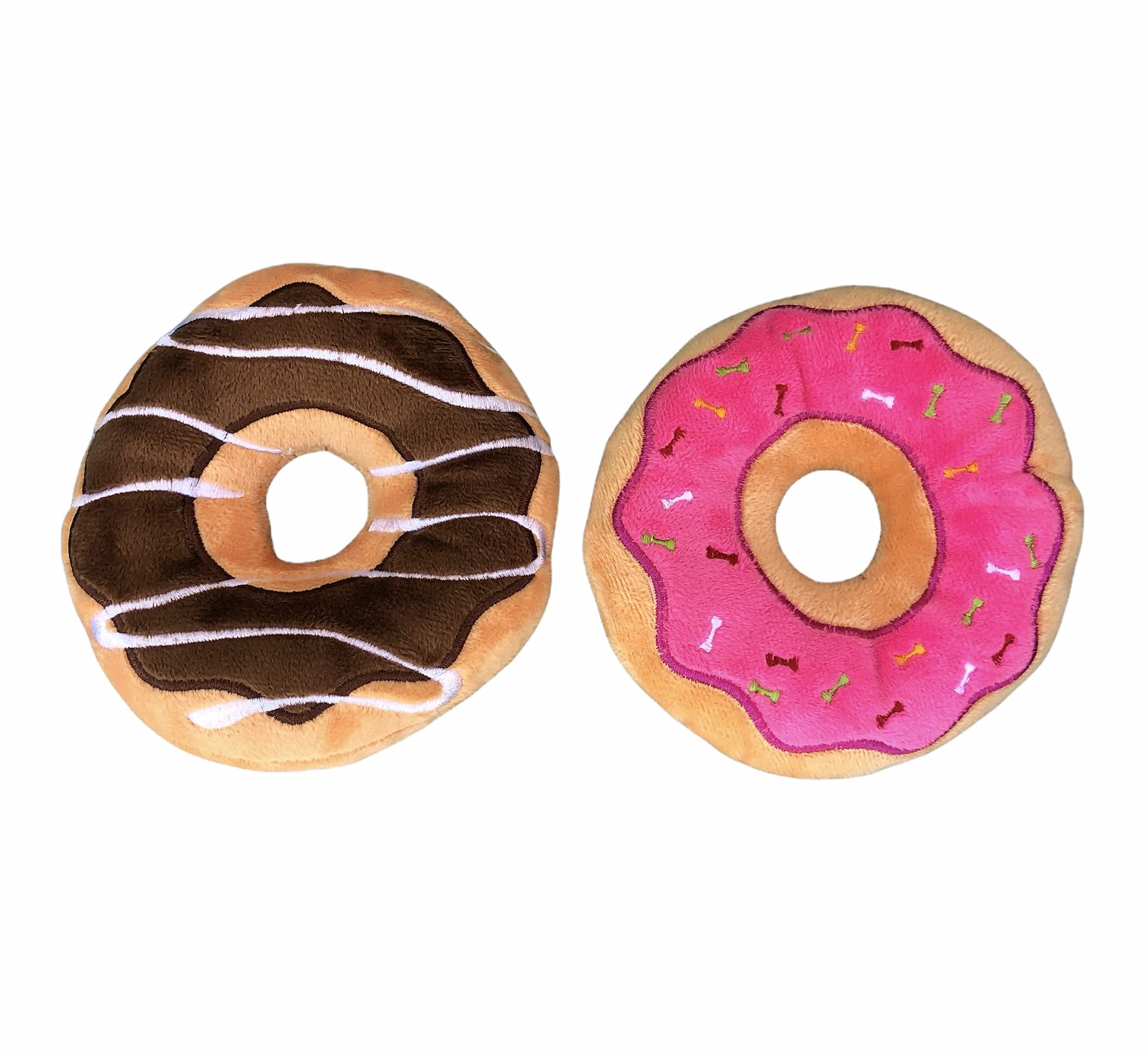 Donut Toys for Dogs, Donut Dog Toy, Donut Shaped Toy for Dog, Plush Donut Toys, 2 Pack Dog Toy, Pink Dog Toy, (2 Pack: Donuts)