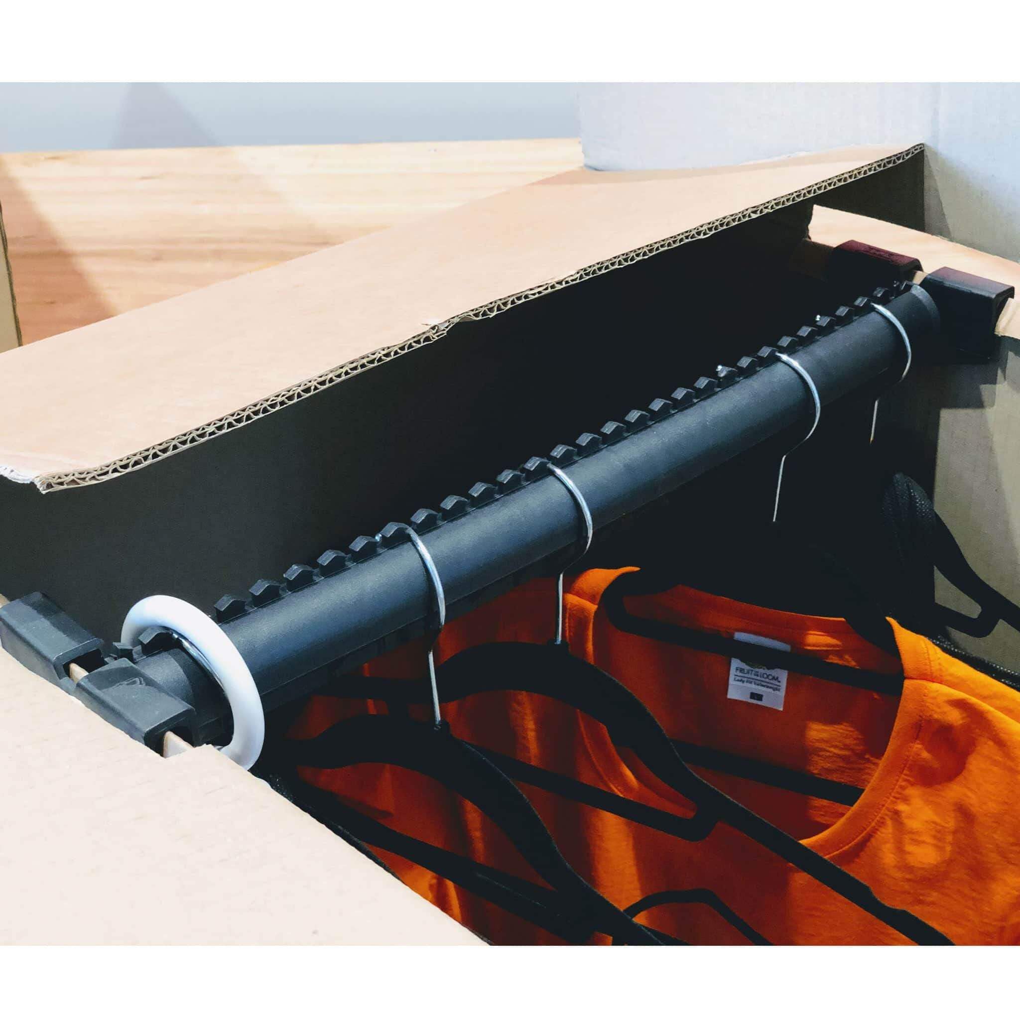 TELECAJAS | 50 Barras Perchero Ranuradas | Colgar Ropa en Cajas Armario de Cartón | Ancho: 50 cm | Caja de 50 Perchas