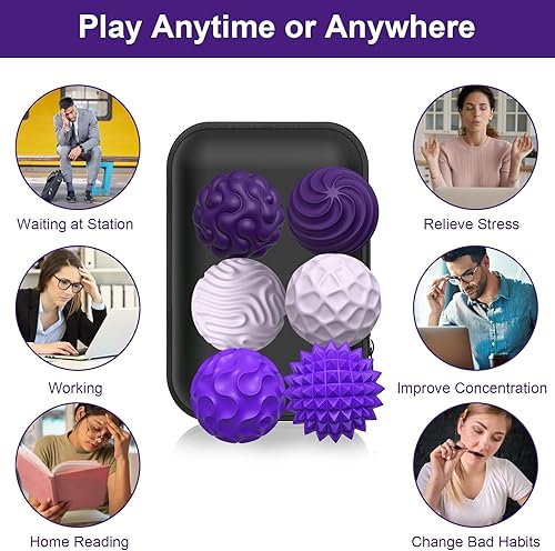 Miniatura 34 de BUSOHA Bolas de silicona para la ansiedad, paquete de 4 juguetes para adultos, juguetes sensoriales para adultos, adolescentes, regalos para calmar