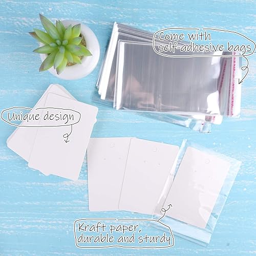 Miniatura 2 de MIAHART Juego de 150 tarjetas para aretes, collares, tarjetas de exhibición con 150 bolsas para vender aretes de bricolaje, aretes y exhibición de