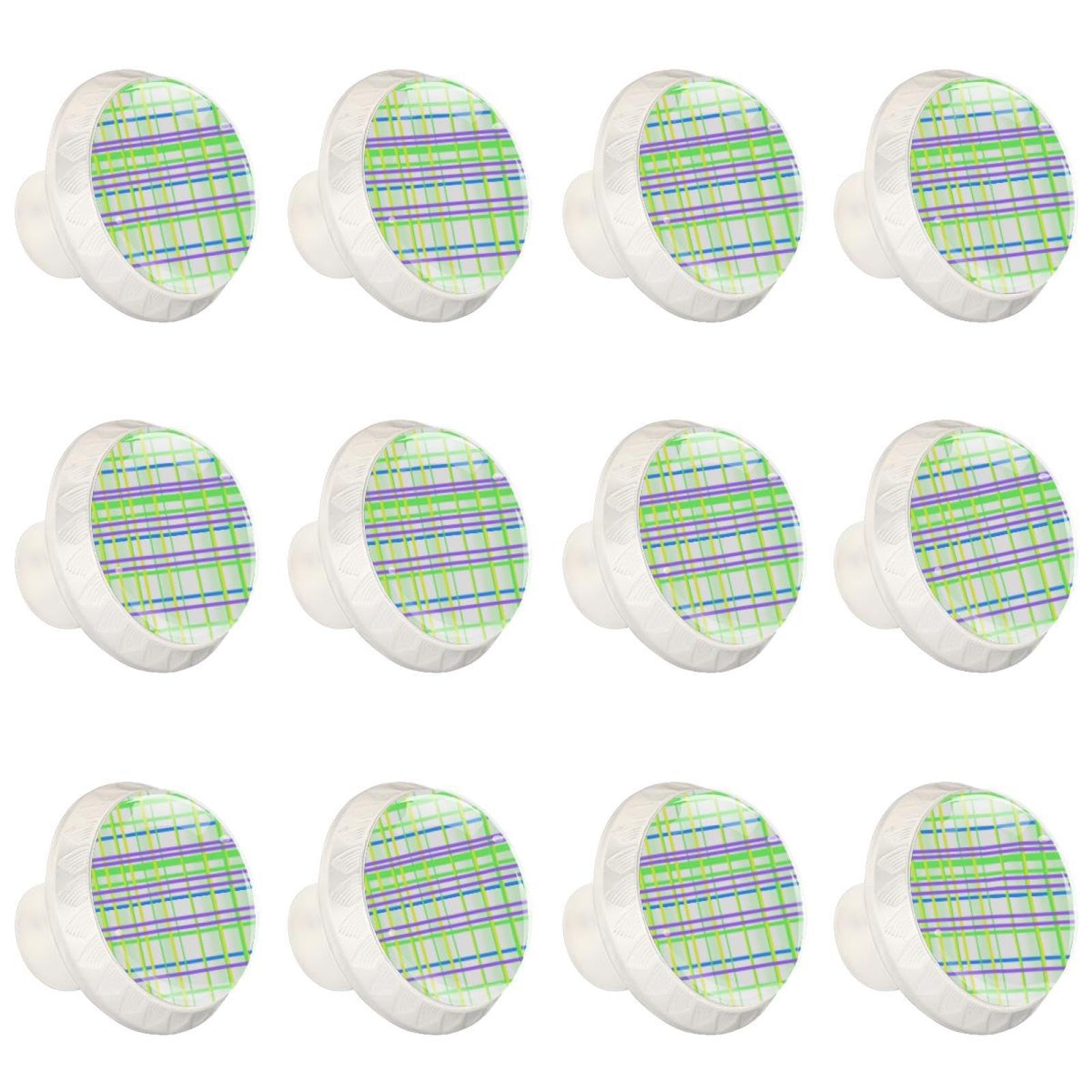 Boutons de tiroir ronds en verre cristal transparent lot de 12 pièces pour placard chic